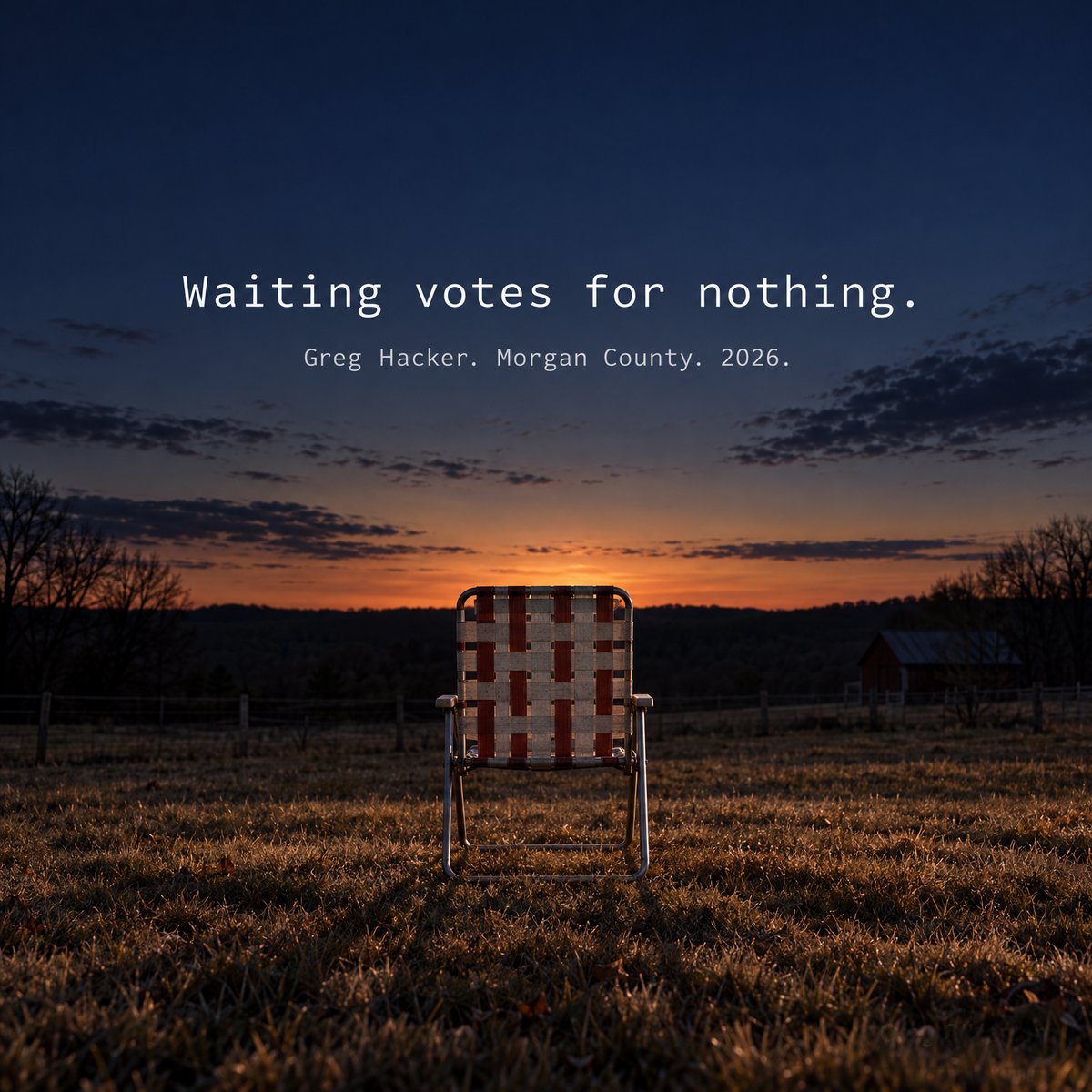 Eugene Cheong’s version for Greg Hacker for Morgan County, as a finished ad